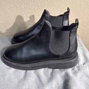 Marsell Gomello Black Leather Ankle Boot Women Size 8 Italian 38